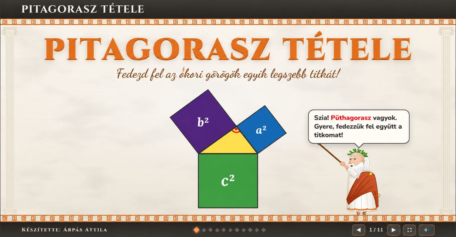 Pitagorasz tétele – animált bemutató